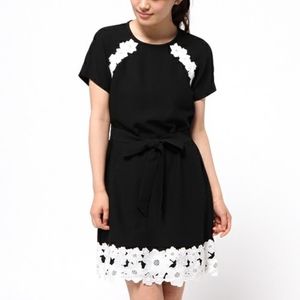 Kate Spade Lace Trim Crepe Dress